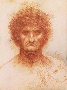 LEONARDO da Vinci, Buste one frontal to seeing man and head of a Lowen